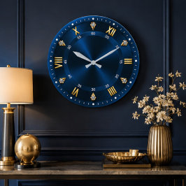 Reloj Redondo Grande Royal Blue Luxury Crystal Accents 