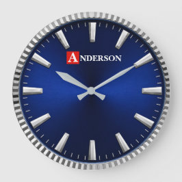 Reloj Redondo Grande  Royal Blue Minimalist Luxury Blue & Silver