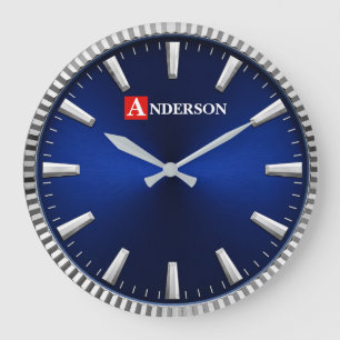 Reloj Redondo Grande Royal Blue Minimalist Luxury Blue & Silver