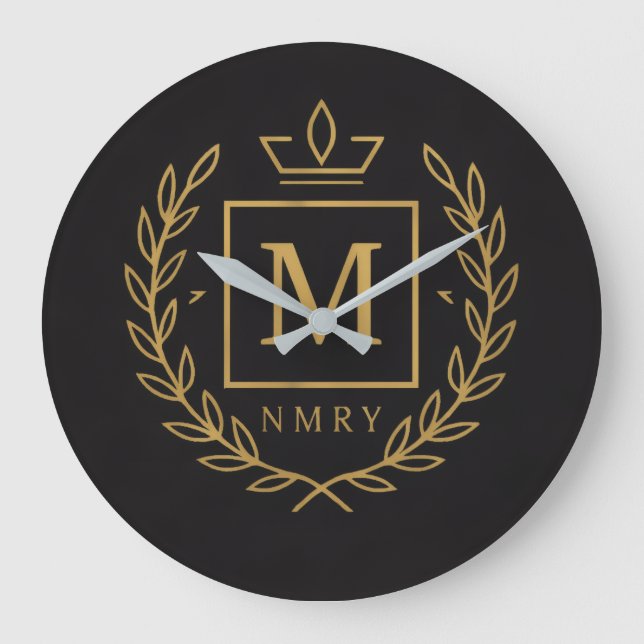 Reloj Redondo Grande "Royal NMKY Emblem – Monogram M Crest Design" (Anverso)