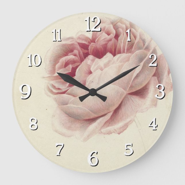 Reloj Redondo Grande Roze Roos (1792) - Arte botánico de época (Anverso)