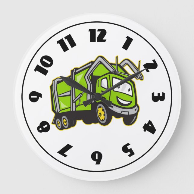 Reloj Redondo Grande Rubbish Truck Clock (Anverso)