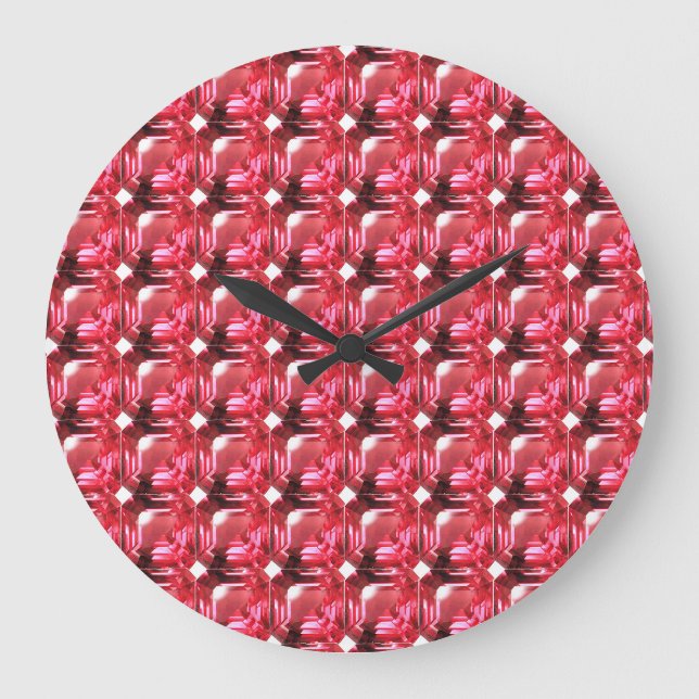 Reloj Redondo Grande Ruby Gemstone Pink (Anverso)