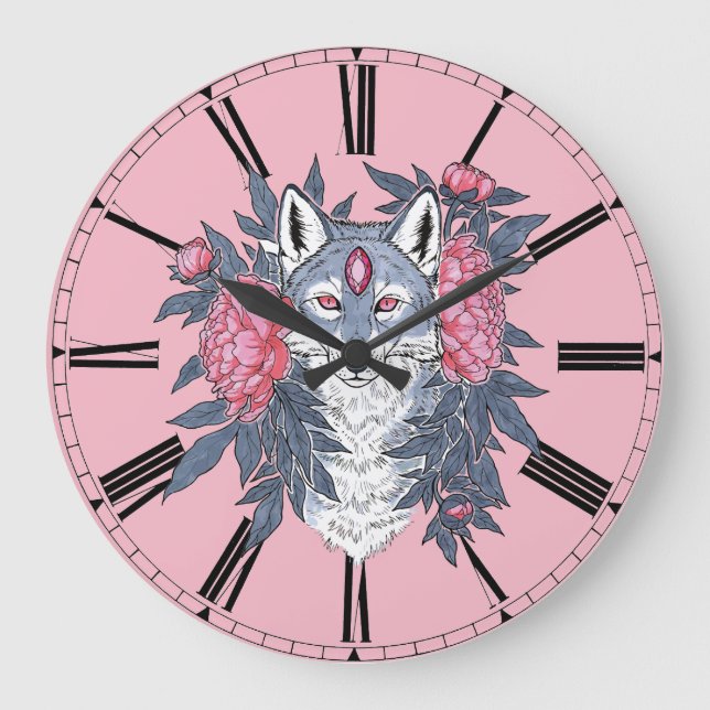 Reloj Redondo Grande Ruby Wolf (Anverso)