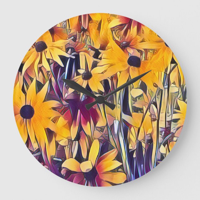 RELOJ REDONDO GRANDE RUDBECKIAS (Anverso)