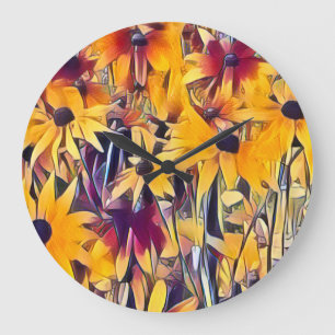 RELOJ REDONDO GRANDE RUDBECKIAS