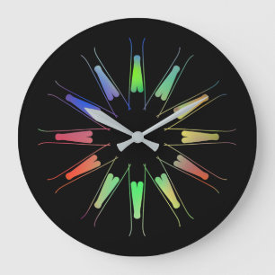 Reloj Redondo Grande Rueda de Pétalos de Espectro Radiante