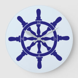 Reloj Redondo Grande Rueda del barco en azul más claro