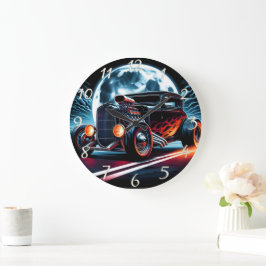 Reloj Redondo Grande Rueda retro en marcha bajo un cielo luminoso