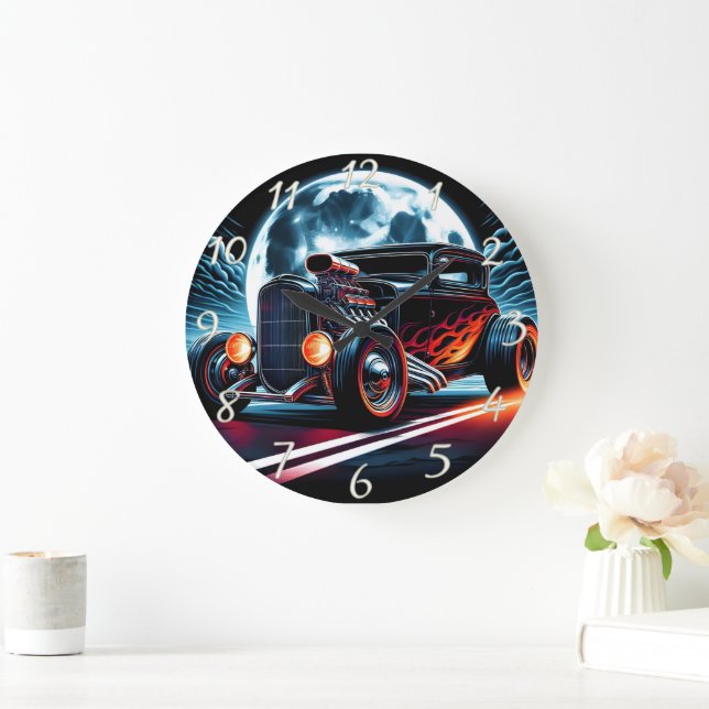 Reloj Redondo Grande Rueda retro en marcha bajo un cielo luminoso (Hogar)