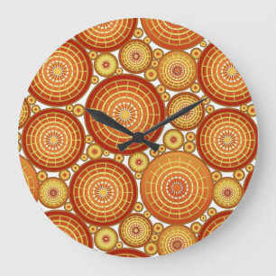 Reloj Redondo Grande Ruedas anidadas - cobre y oro