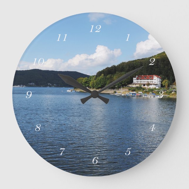 Reloj Redondo Grande Runde Wanduhr Edersee en Nordhessen (Anverso)