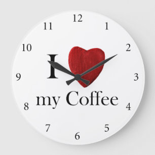 Reloj Redondo Grande Runde Wanduhr I love my Coffee