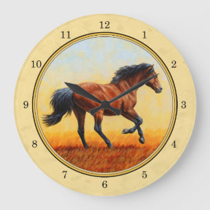 Reloj Redondo Grande Running Bay Horse Yellow