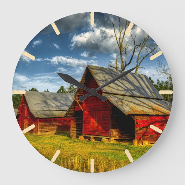 Reloj Redondo Grande Rural America Red Barn  (Anverso)