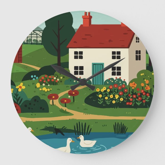 Reloj Redondo Grande Rural town (Anverso)