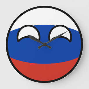 Reloj Redondo Grande Rusia Geeky que tiende divertida Countryball
