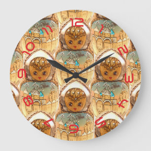 Reloj Redondo Grande Rusia - Russia Babuschka Matrjoschka Wanduhr -