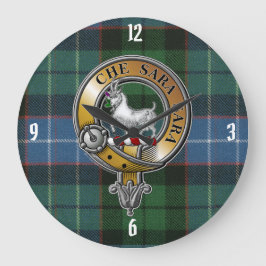 Reloj Redondo Grande Russell Tartan & Badge