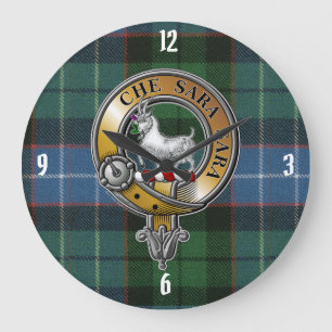 Reloj Redondo Grande Russell Tartan & Badge