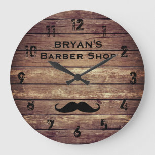 Reloj Redondo Grande Rustic Barber Shop Large Clock