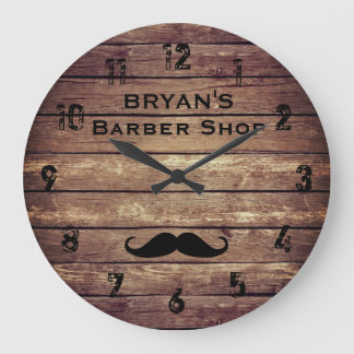 Reloj Redondo Grande Rustic Barber Shop Large Clock