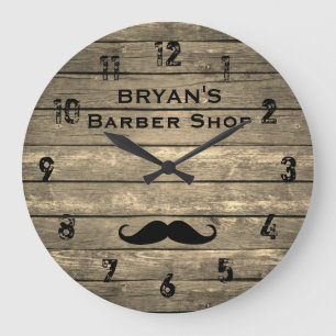 Reloj Redondo Grande Rustic Barber Shop Large Clock