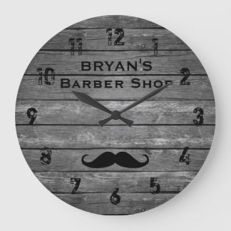Reloj Redondo Grande Rustic Barber Shop Large Clock