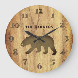 Reloj Redondo Grande Rustic Black Bear Lodge