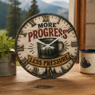 Reloj Redondo Grande Rustic Camping Coffee Outdoor Cabin Camper Gift