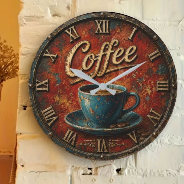 Reloj Redondo Grande Rustic Coffee (Subido por el creador)