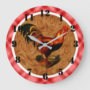 Reloj Redondo Grande Rustic Country Rooster Ornate