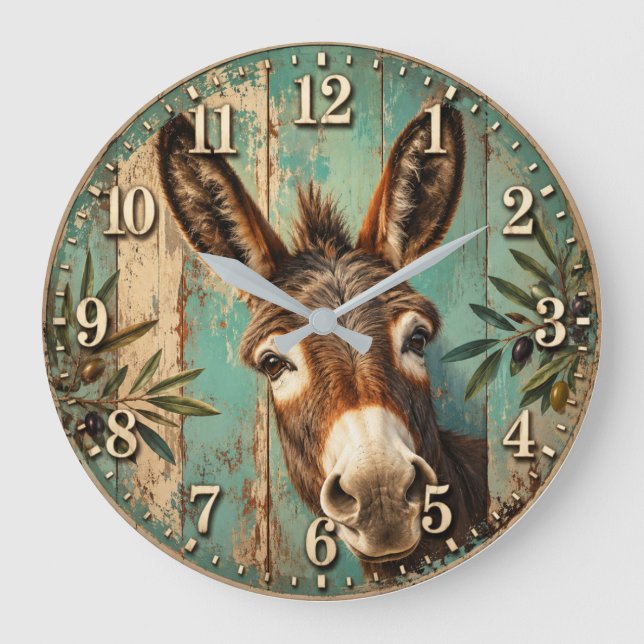 Reloj Redondo Grande Rustic Donkey (Anverso)