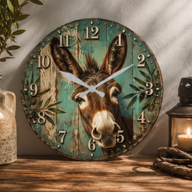 Reloj Redondo Grande Rustic Donkey (Subido por el creador)