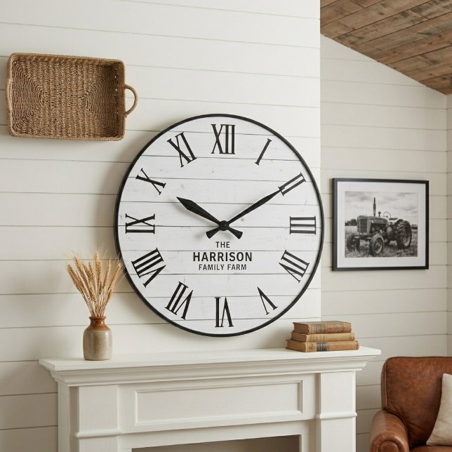 Reloj Redondo Grande Rustic Farmhouse Roman Numeral Wall Clock (Subido por el creador)