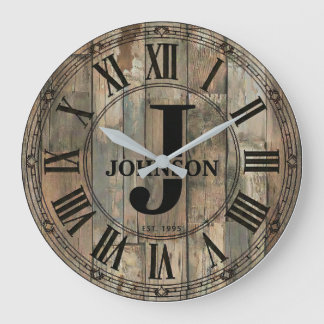 Reloj Redondo Grande Rustic Johnson Family Clock | Farmhouse Decor