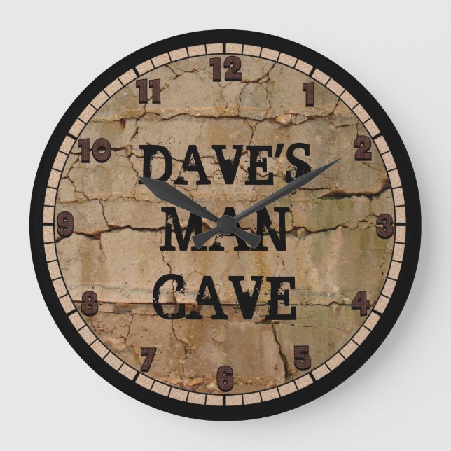 Reloj Redondo Grande Rustic Man Cave Custom Round Clock (Anverso)