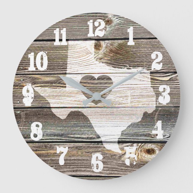 Reloj Redondo Grande Rustic My Heart Pertenece A Los Textos (Anverso)