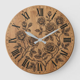 Reloj Redondo Grande Rustic Rose Garden Wall Clock 