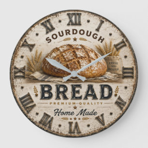 Reloj Redondo Grande Rustic Sourdough Bread Kitchen Artisan Bakery