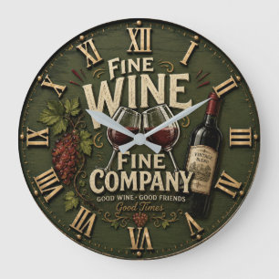 Reloj Redondo Grande Rustic Vineyard Wine Lover