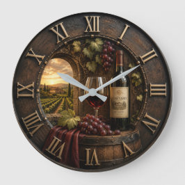 Reloj Redondo Grande Rustic Wine Cellar Vineyard Winery Decor