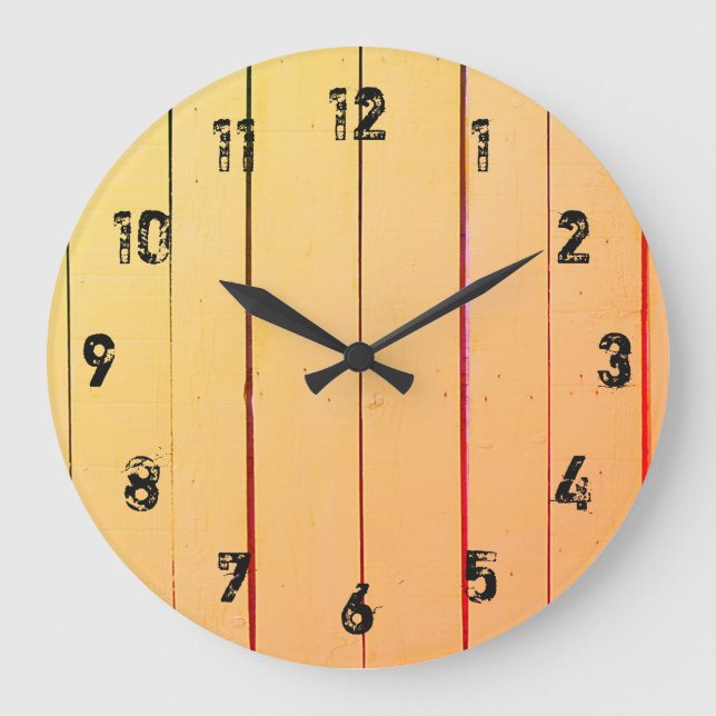 Reloj Redondo Grande Rustic Wood Planks Large Clock (Anverso)