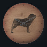 Reloj Redondo Grande Rústica de la silueta napolitana<br><div class="desc">El reloj de pared de Neo Lover. El diseño de madera está impreso,  no de madera real.</div>