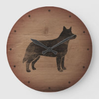 Rústica de silueta de perro de ganado australiano