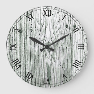 Reloj Redondo Grande Rústico Aspecto Blanco Tono Numérico Romano Gran R