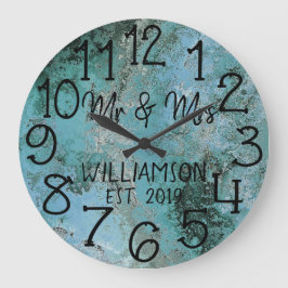 Reloj Redondo Grande Rústico Personalizado Oxidado Herrumbre Personaliz
