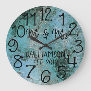 Reloj Redondo Grande Rústico Personalizado Oxidado Herrumbre Personaliz