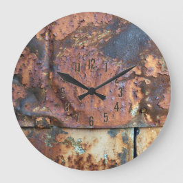 Reloj Redondo Grande Rusto edificio industrial Metalizado lateral