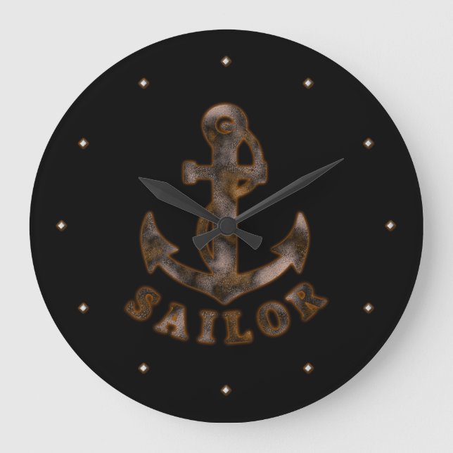 Reloj Redondo Grande Rusty Anchor (Anverso)